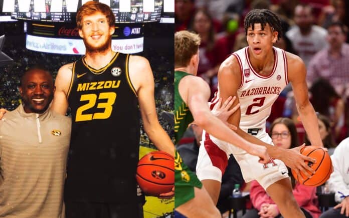 Connor Vanover, Trevon Brazile, Arkansas basketball, Missouri basketball, Arkansas vs Missouri