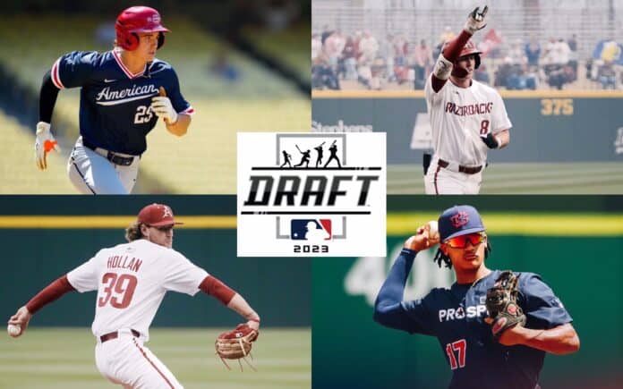 Arkansas baseball, 2023 MLB Draft, Jace Bohrofen, Hunter Hollan, Aidan Miller, Nazzan Zanetello